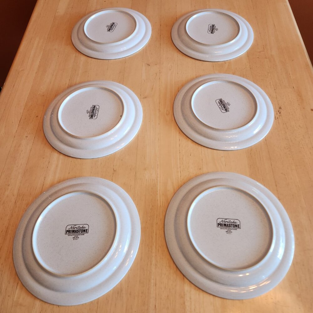 Vintage Noritake Primastone MALAGA Stoneware Luncheon Salad Plate 8 1/4" Set of - Picture 4 of 6